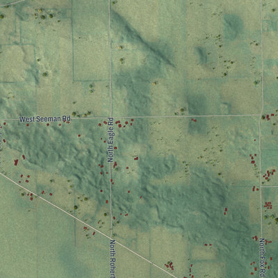 Second close-up of the map of Center, Rock County, Wisconsin print showing more streets and buildings