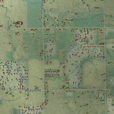 Close-up of the map of Center, Outagamie County, Wisconsin print showing street and building detail