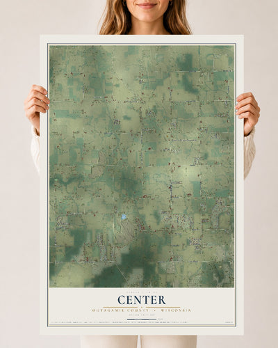 Map of Center, Outagamie County, Wisconsin, 24 x 36 inch unframed archival matte print