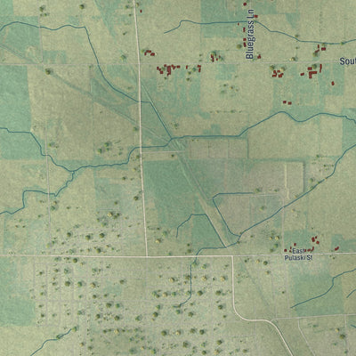 Second close-up of the map of Chase, Wisconsin print showing more streets and buildings