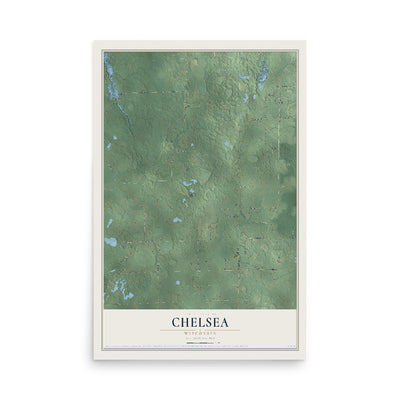 Map of Chelsea, Wisconsin, 12 x 18 inch unframed archival matte print