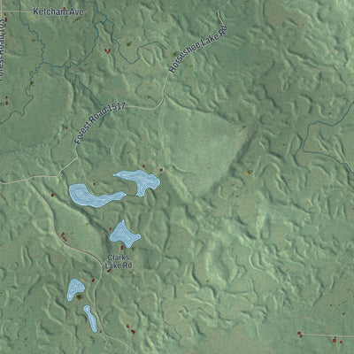Second close-up of the map of Chelsea, Wisconsin print showing more streets and buildings