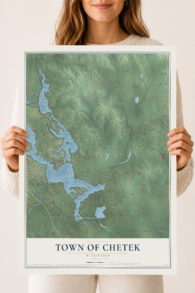 Map of the Town of Chetek, Wisconsin, 18 x 24 inch unframed archival matte print