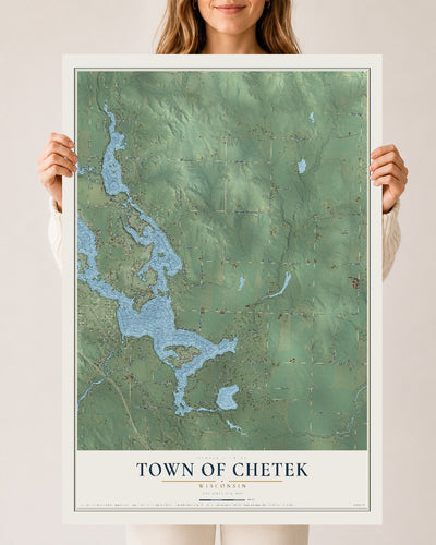 Map of the Town of Chetek, Wisconsin, 24 x 36 inch unframed archival matte print
