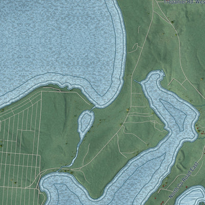 Close-up of the map of Chief Lake, Wisconsin print showing street and building detail