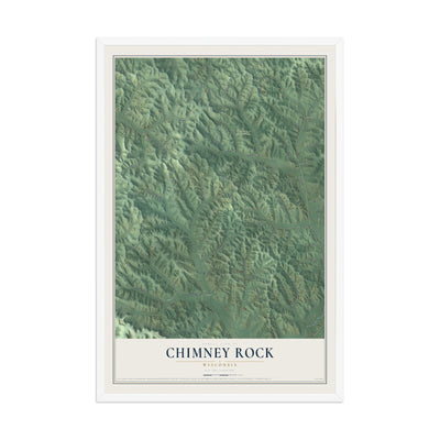 Map of Chimney Rock, Wisconsin, 12 x 18 inch print in a white wood frame