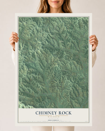 Map of Chimney Rock, Wisconsin, 24 x 36 inch unframed archival matte print
