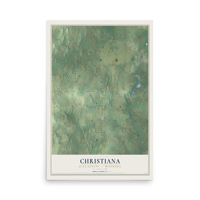 Map of Christiana, Dane County, Wisconsin, 12 x 18 inch unframed archival matte print
