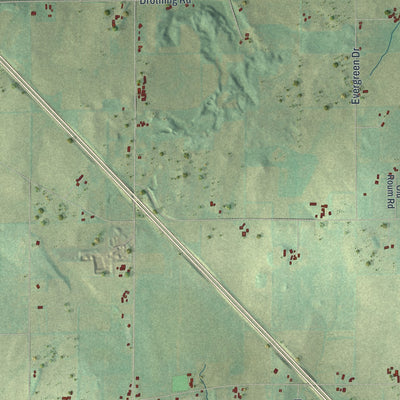 Close-up of the map of Christiana, Dane County, Wisconsin print showing street and building detail