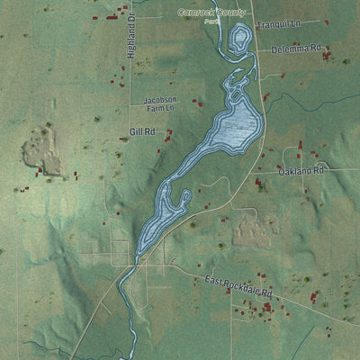 Second close-up of the map of Christiana, Dane County, Wisconsin print showing more streets and buildings