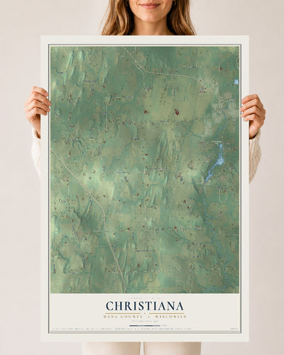 Map of Christiana, Dane County, Wisconsin, 24 x 36 inch unframed archival matte print