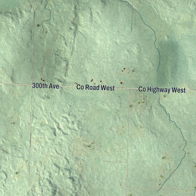 Close-up of the map of Clam Falls, Wisconsin print showing street and building detail