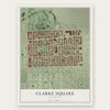 Clarke Square, Wisconsin map print, the full design