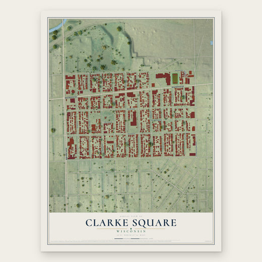 Clarke Square, Wisconsin map print, the full design