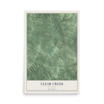 Map of Clear Creek, Wisconsin, 12 x 18 inch unframed archival matte print