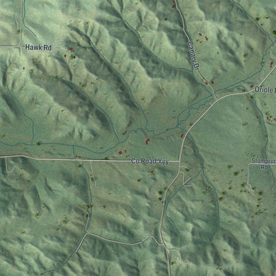 Close-up of the map of Clear Creek, Wisconsin print showing street and building detail