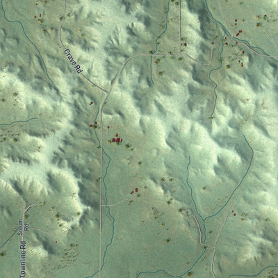 Second close-up of the map of Cleveland, Jackson County, Wisconsin print showing more streets and buildings