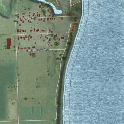 Close-up of the map of Cleveland, Manitowoc County, Wisconsin print showing street and building detail