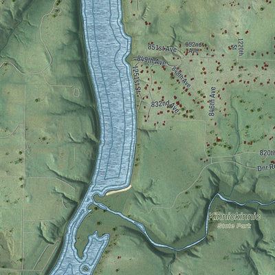 Close-up of the map of Clifton, Pierce County, Wisconsin print showing street and building detail