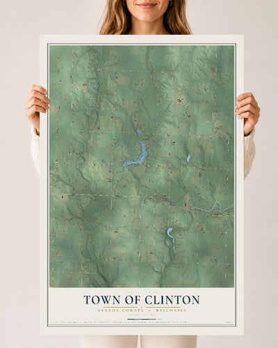 Map of the Town of Clinton, Barron County, Wisconsin, 24 x 36 inch unframed archival matte print