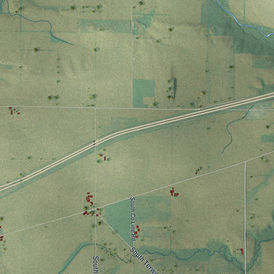 Second close-up of the map of the Town of Clinton, Rock County, Wisconsin print showing more streets and buildings