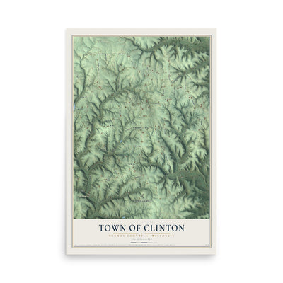Map of the Town of Clinton, Vernon County, Wisconsin, 12 x 18 inch unframed archival matte print