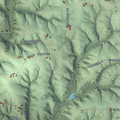 Second close-up of the map of the Town of Clinton, Vernon County, Wisconsin print showing more streets and buildings