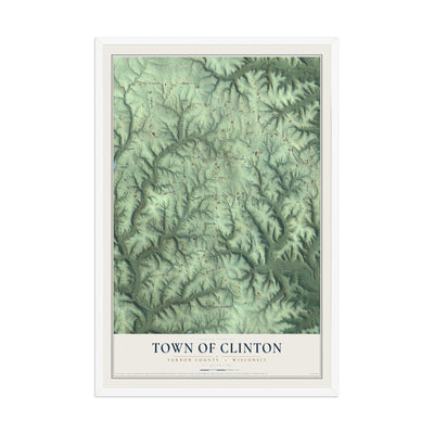 Map of the Town of Clinton, Vernon County, Wisconsin, 12 x 18 inch print in a white wood frame