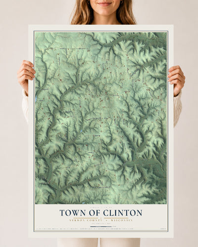 Map of the Town of Clinton, Vernon County, Wisconsin, 24 x 36 inch unframed archival matte print