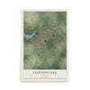 Map of Clintonville, Wisconsin, 12 x 18 inch unframed archival matte print