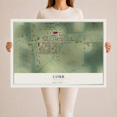 Map of Cobb, Wisconsin, 24 x 36 inch unframed archival matte print