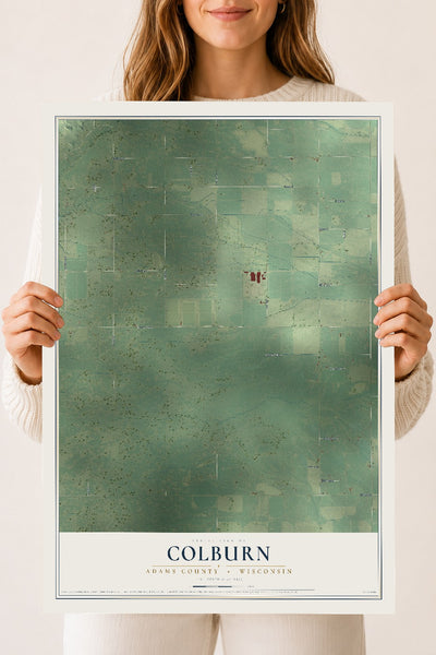 Map of Colburn, Adams County, Wisconsin, 18 x 24 inch unframed archival matte print