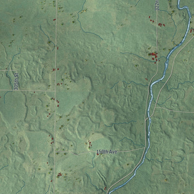Second close-up of the map of Colburn, Chippewa County, Wisconsin print showing more streets and buildings