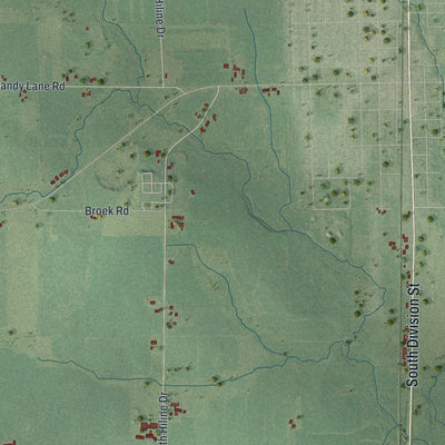 Second close-up of the map of the Town of Colby, Wisconsin print showing more streets and buildings