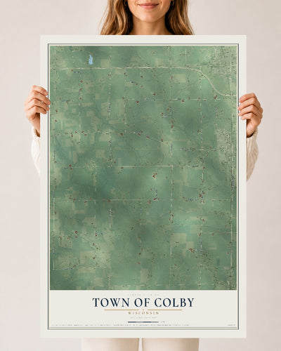 Map of the Town of Colby, Wisconsin, 24 x 36 inch unframed archival matte print