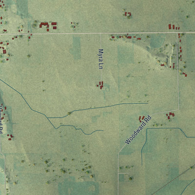 Second close-up of the map of Cold Spring, Wisconsin print showing more streets and buildings