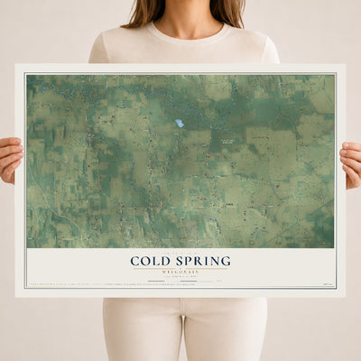 Map of Cold Spring, Wisconsin, 18 x 24 inch unframed archival matte print