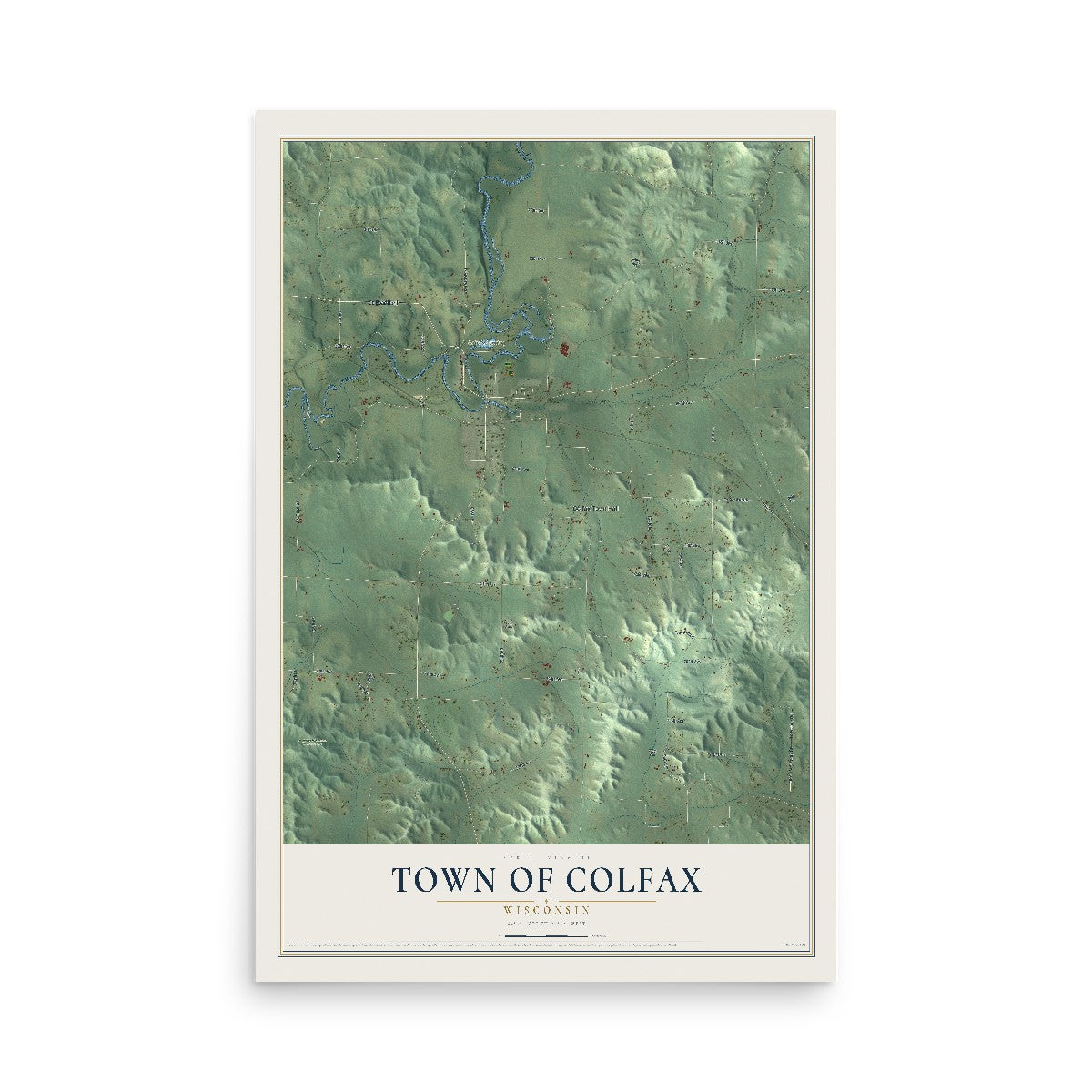 Map of the Town of Colfax, Wisconsin, 12 x 18 inch unframed archival matte print