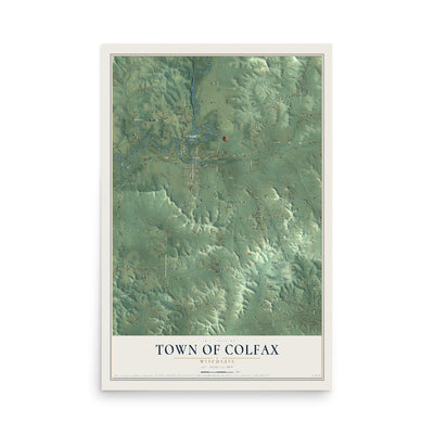 Map of the Town of Colfax, Wisconsin, 12 x 18 inch unframed archival matte print