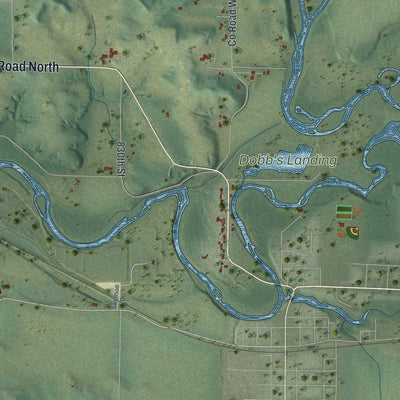 Close-up of the map of the Town of Colfax, Wisconsin print showing street and building detail
