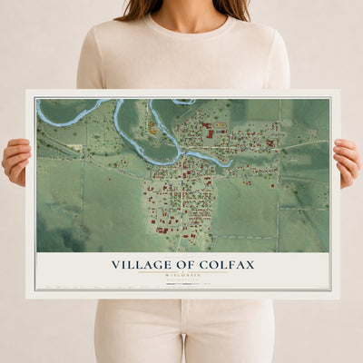 Map of Colfax, Wisconsin, 12 x 18 inch unframed archival matte print