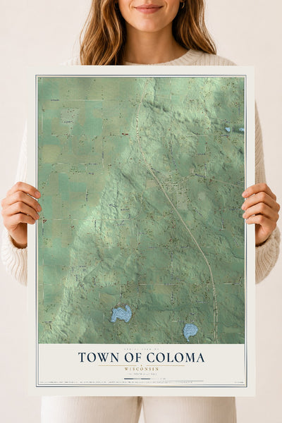 Map of the Town of Coloma, Wisconsin, 18 x 24 inch unframed archival matte print