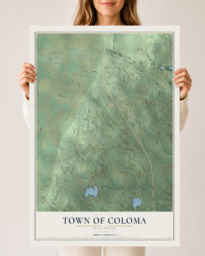 Map of the Town of Coloma, Wisconsin, 24 x 36 inch unframed archival matte print