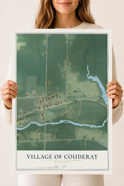 Map of Couderay, Wisconsin, 18 x 24 inch unframed archival matte print