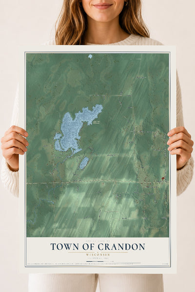 Map of the Town of Crandon, Wisconsin, 18 x 24 inch unframed archival matte print