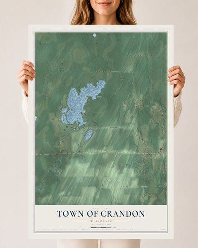 Map of the Town of Crandon, Wisconsin, 24 x 36 inch unframed archival matte print