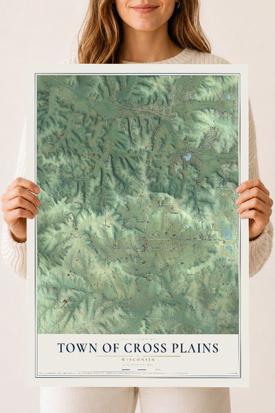 Map of the Town of Cross Plains, Wisconsin, 18 x 24 inch unframed archival matte print