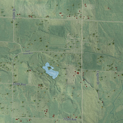 Close-up of the map of Cylon, Wisconsin print showing street and building detail