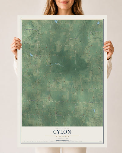 Map of Cylon, Wisconsin, 24 x 36 inch unframed archival matte print