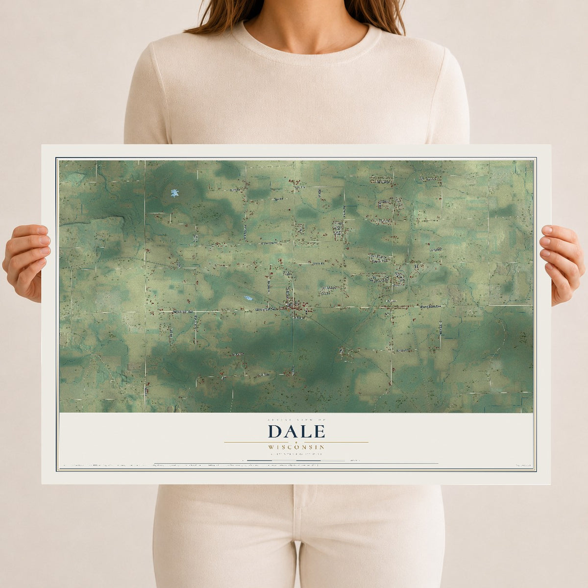 Map of Dale, Wisconsin, 12 x 18 inch unframed archival matte print